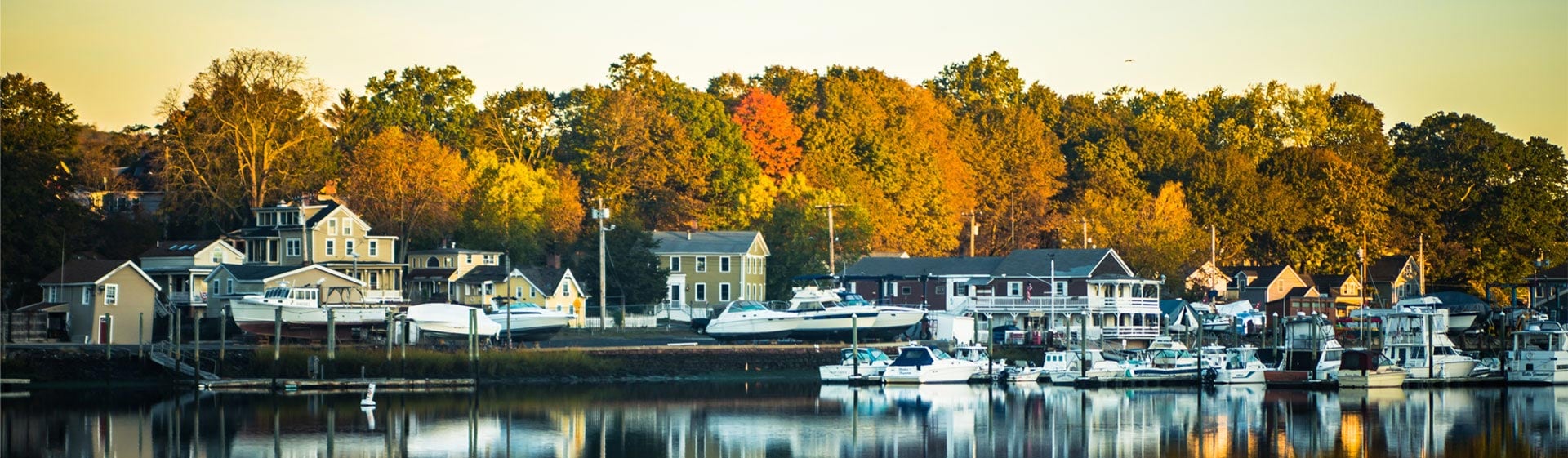 Houses on the water in Connecticut